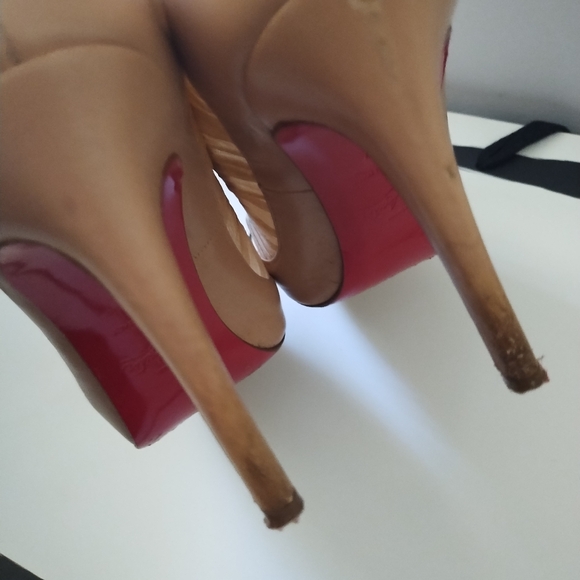 CHRISTIAN LOUBOUTIN ANGELIQUE 100 KID/CHIFFON PUMP'S - Picture 9 of 16
